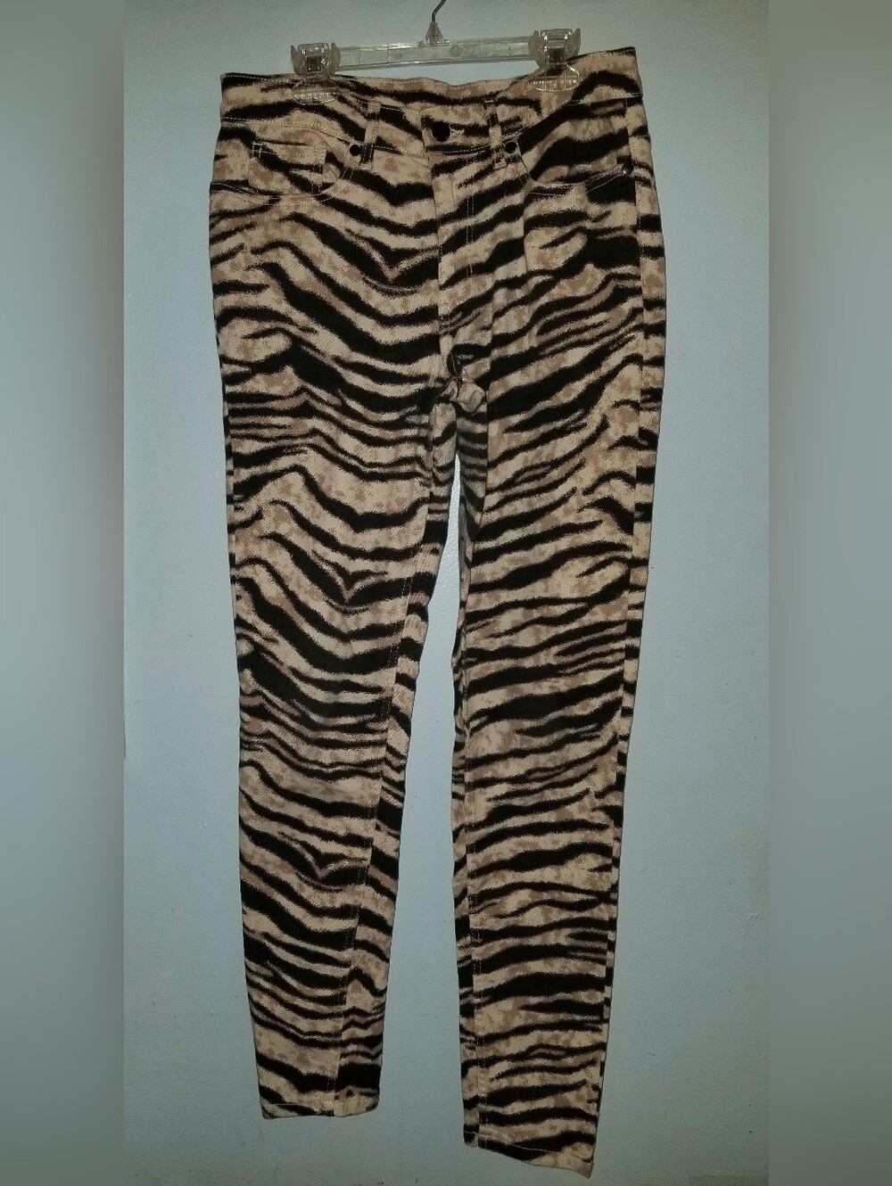 Animal Print Black Tan Tiger Stripes 5 Pocket Jean Style Venus Size 6